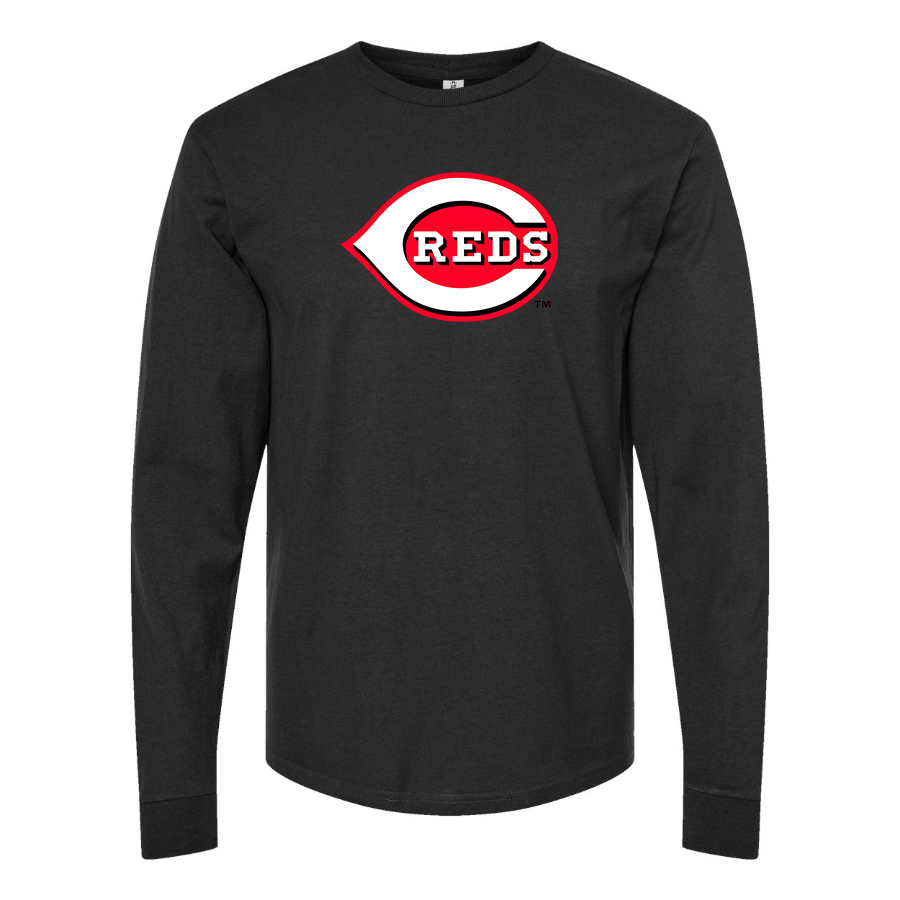 Men's Cincinnati Reds Logo Cotton Long Sleeve T-Shirt