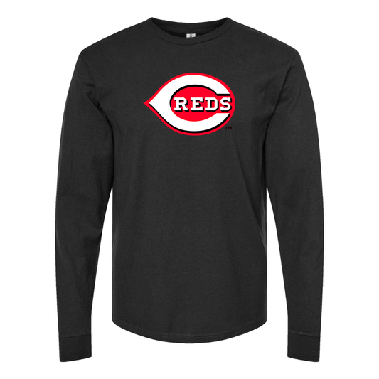 Men's Cincinnati Reds Logo Cotton Long Sleeve T-Shirt