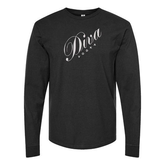 Men's Diva Logo Cotton Long Sleeve T-Shirt