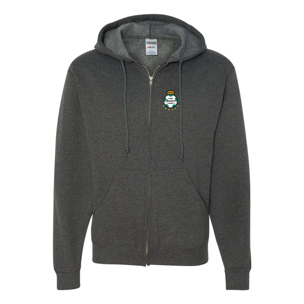 Men's Santos Laguna Soccer JERZEES NuBlend Full-Zip Hooded Sweatshirt