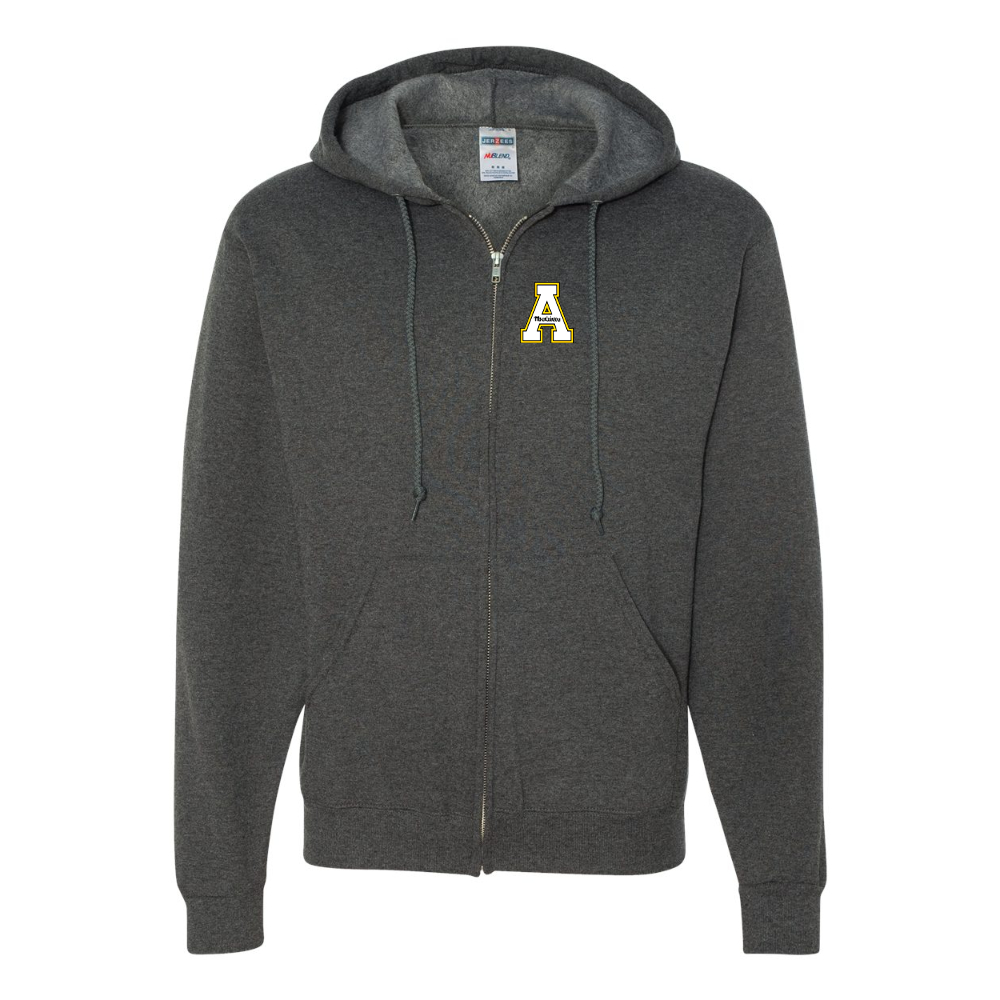 Men's  Appalachian State Mountaineers JERZEES NuBlend Full-Zip Hooded Sweatshirt