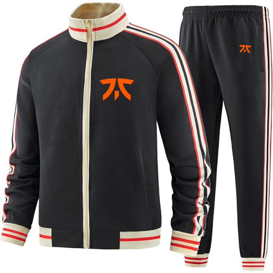 Men's Fnatic Thumbnail  Two Piece Designer Tracksuit with Bold Striped Accents and Zippered Front Elevated Athletic