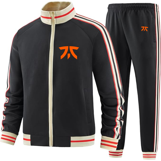 Men's Fnatic Thumbnail  Two Piece Designer Tracksuit with Bold Striped Accents and Zippered Front Elevated Athletic