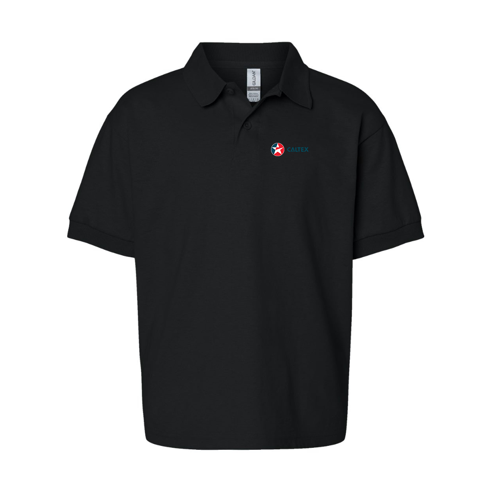 Youth Caltex Gas Station Gildan Dry Blend Jersey Polo