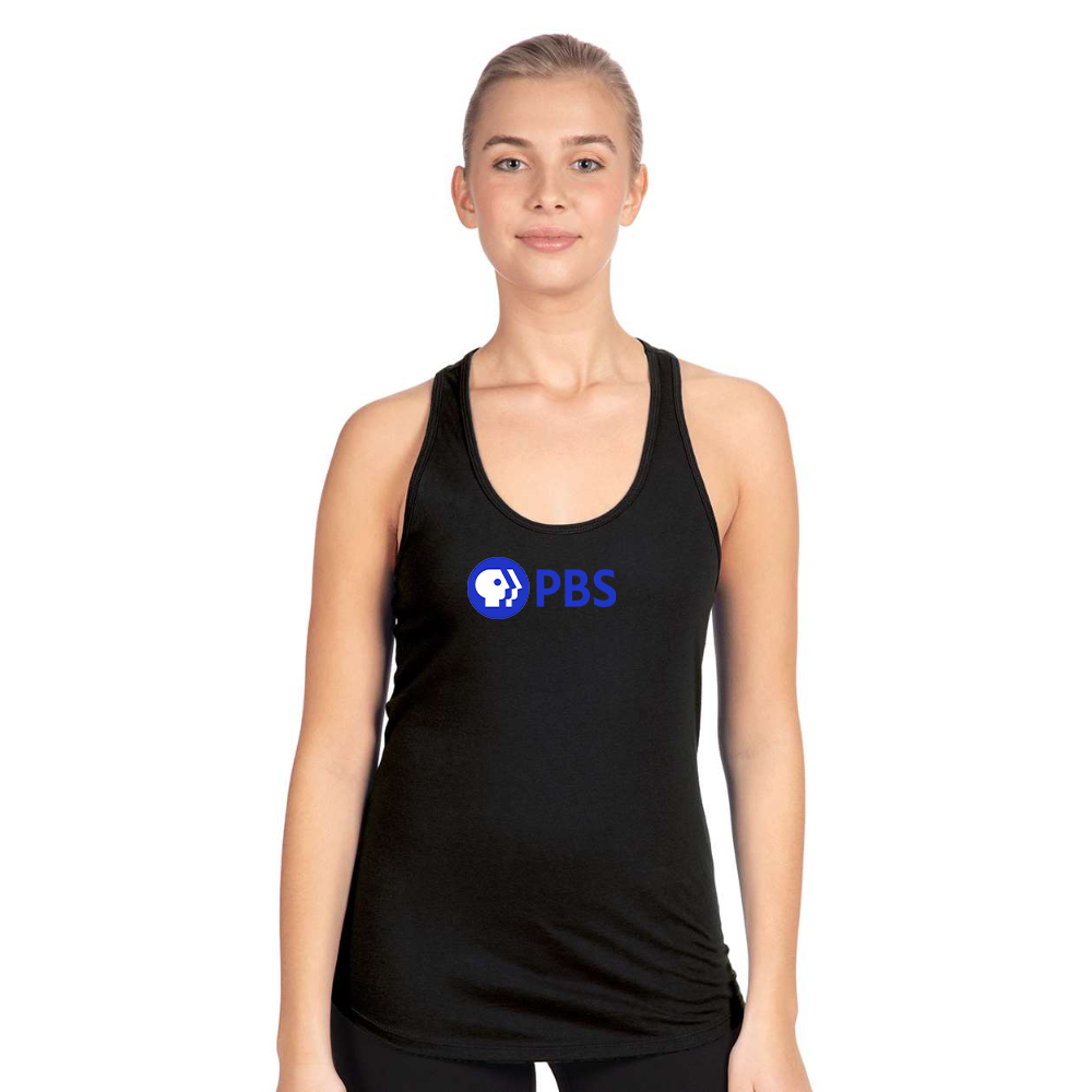 Women's PBS Blue  Next Level Ideal Racerback Tank