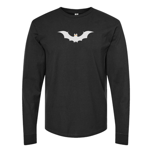 Men's Bat-Emoji Logo Cotton Long Sleeve T-Shirt
