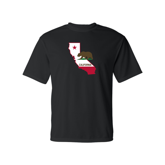 Men's California Bear Map  Performance T-Shirt