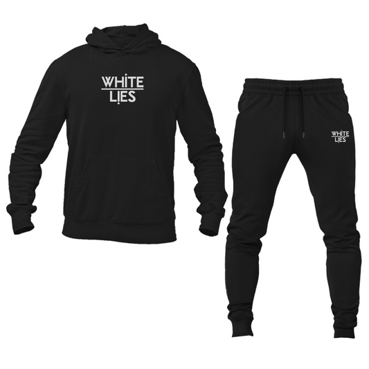 Men's White Lies Logo Hoodie Joggers Set