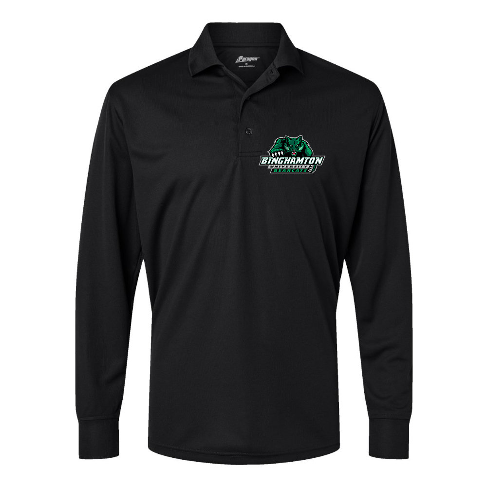 Men's  Binghamton Bearcats  Paragon Prescott Long Sleeve Polo