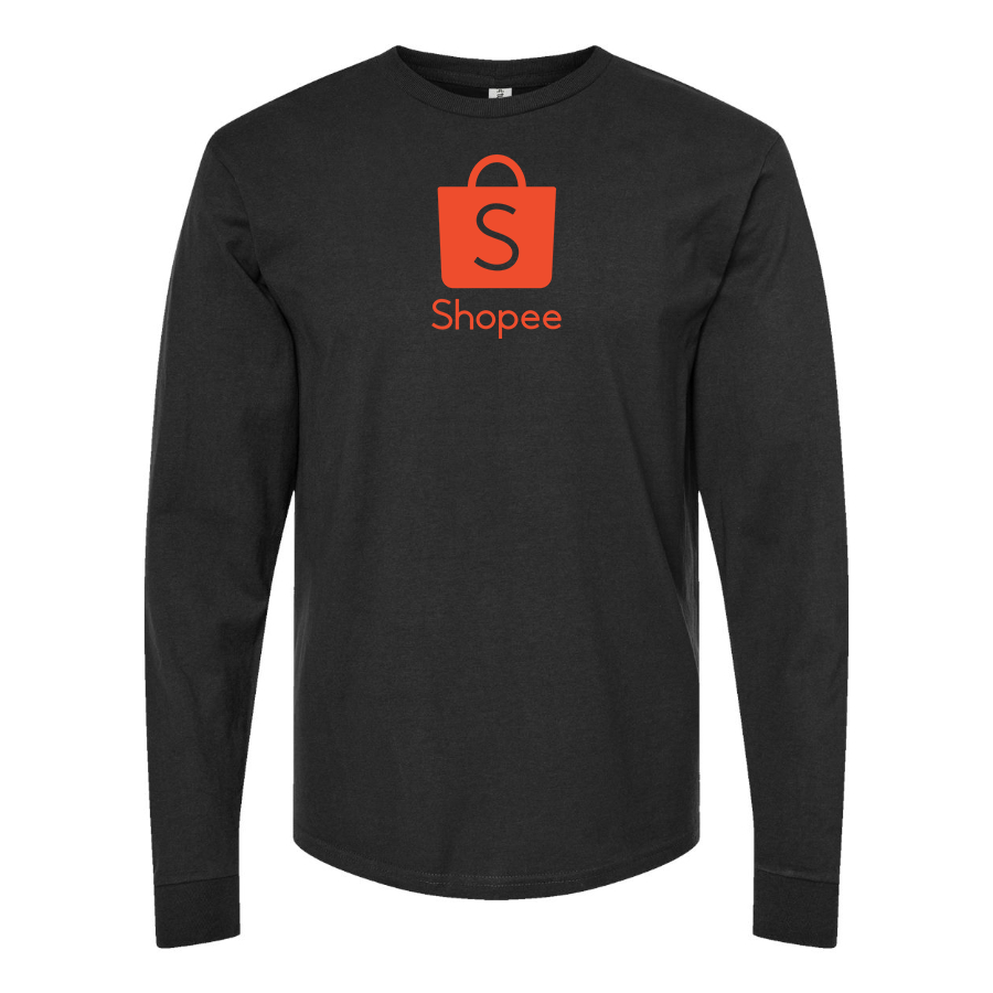 Men's Shopee Logo Cotton Long Sleeve T-Shirt