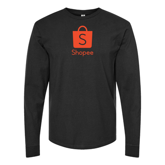 Men's Shopee Logo Cotton Long Sleeve T-Shirt