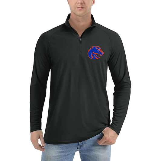 Men's Boise State Broncos   Lightweight Quarter-Zip Athletic Shirt Long Sleeve Performance Wear