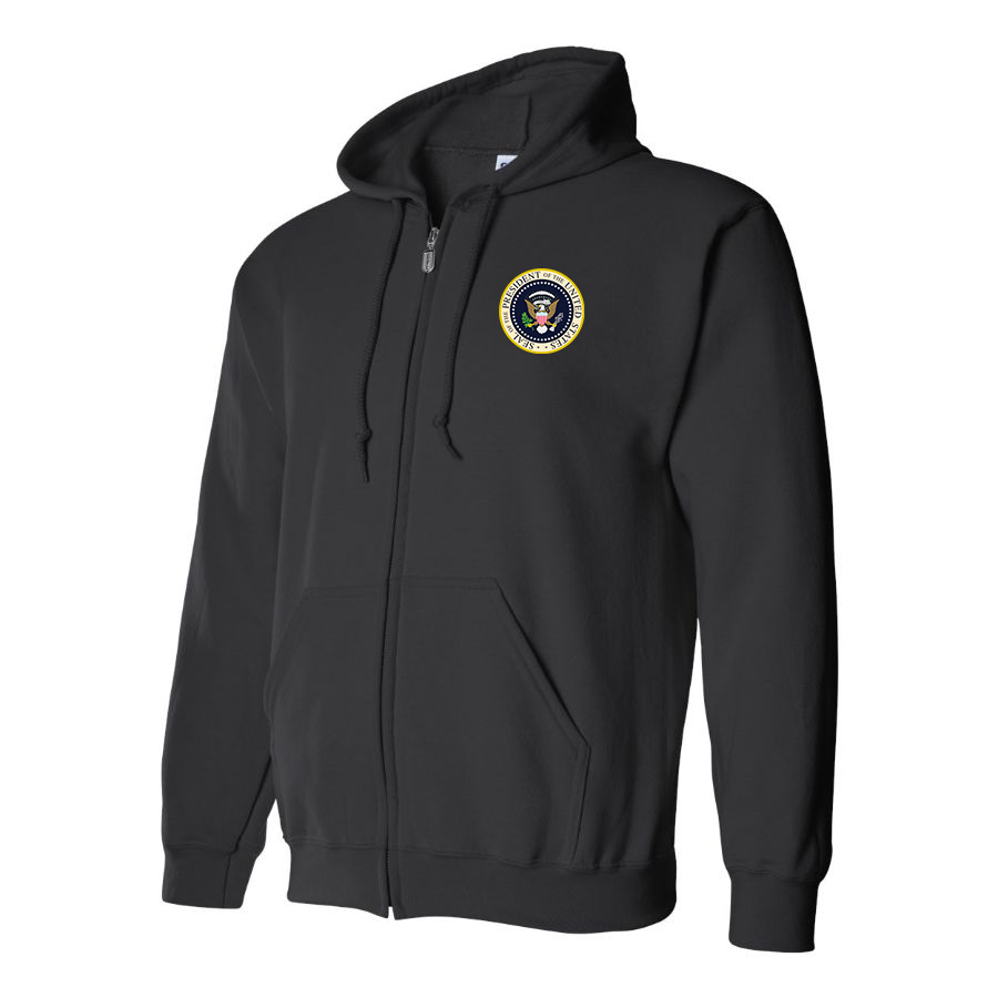 Men's USA President Seal Logo Zipper Hoodie