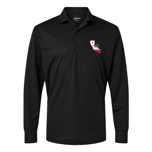Men's  California Bear Map  Paragon Prescott Long Sleeve Polo