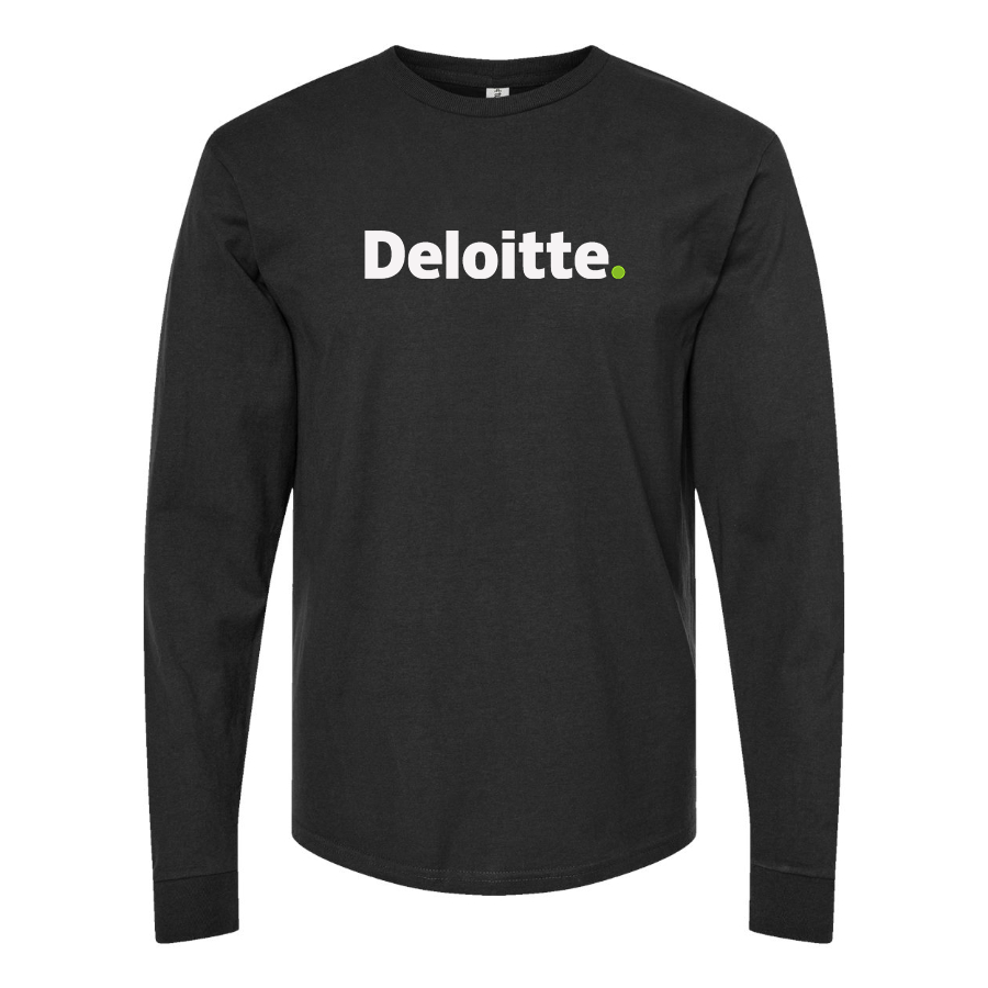 Men's Deloitte Logo Cotton Long Sleeve T-Shirt