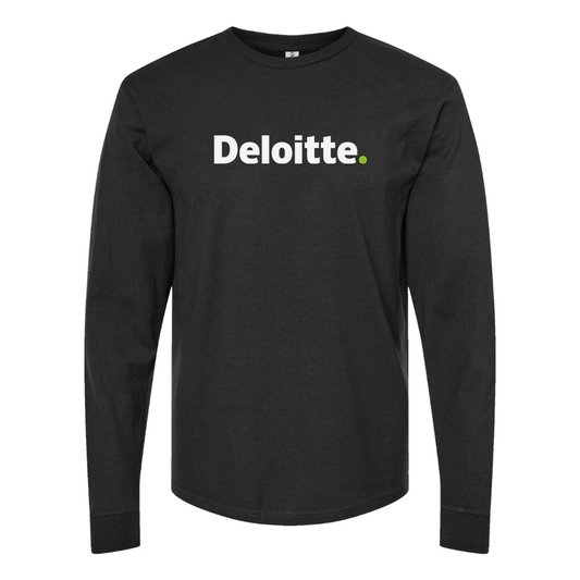 Men's Deloitte Logo Cotton Long Sleeve T-Shirt