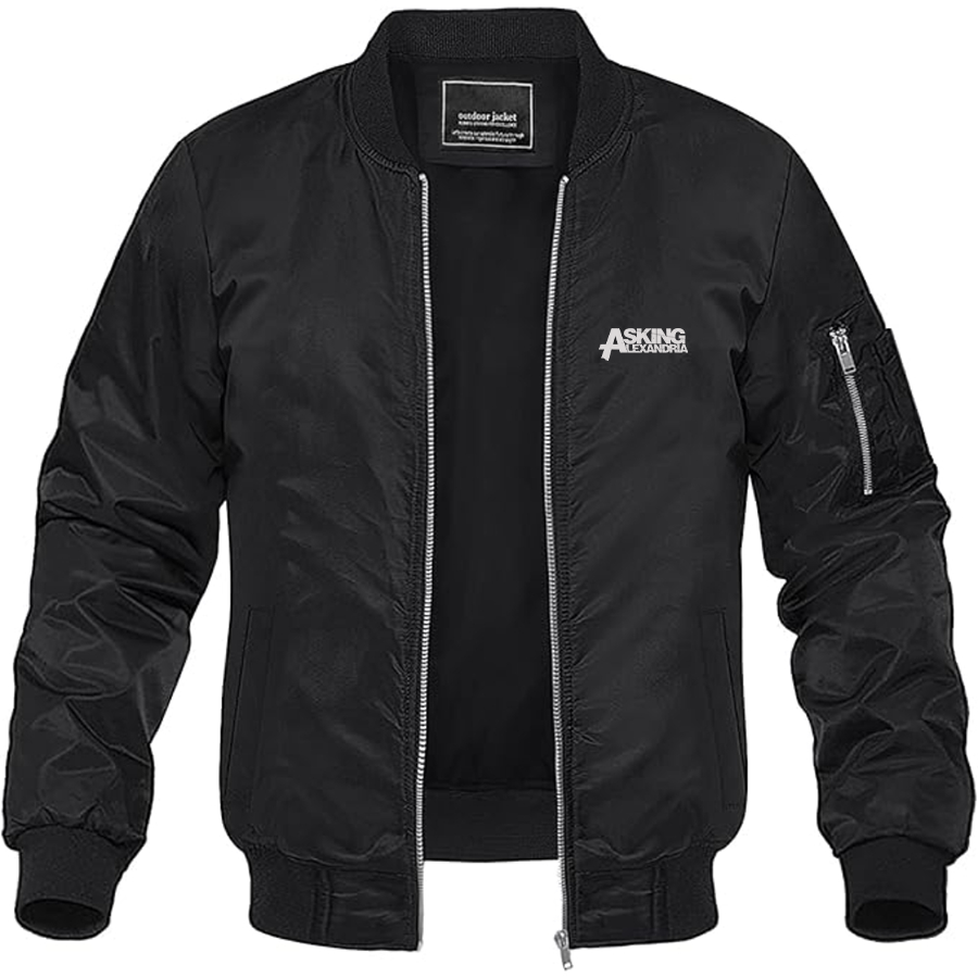 Men's Asking Alexandria  Logo Lightweight Bomber Jacket Windbreaker Softshell Varsity Jacket Coat
