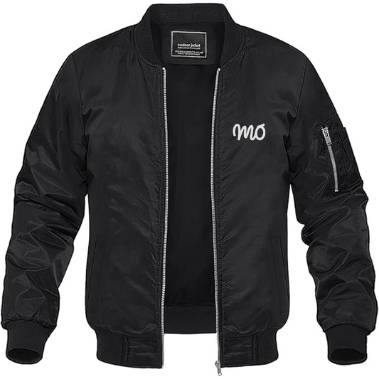 Men's Mo Logo Lightweight Bomber Jacket Windbreaker Softshell Varsity Jacket Coat