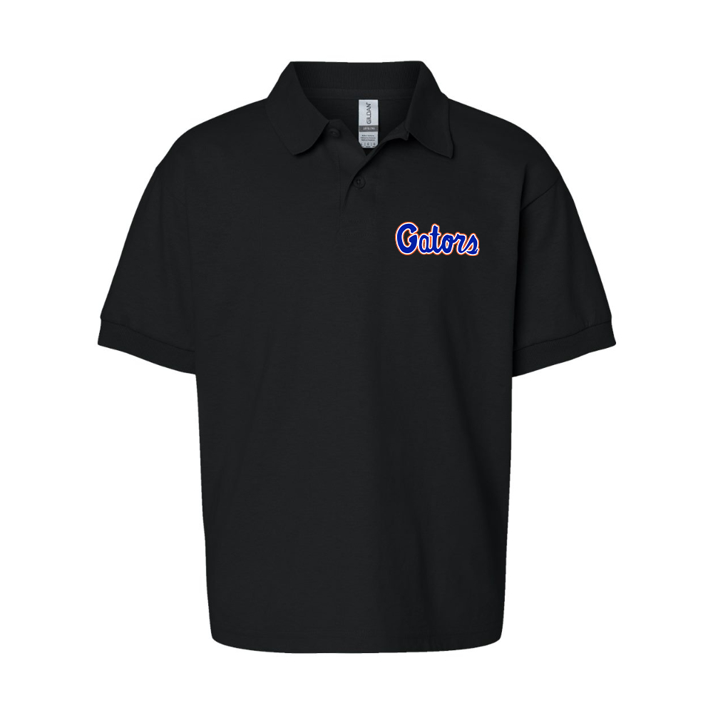 Youth  Florida Gators Script   Gildan Dry Blend Jersey Polo
