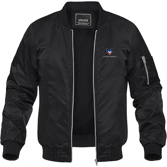 Men's Marussia Motors Logo Lightweight Bomber Jacket Windbreaker Softshell Varsity Jacket Coat