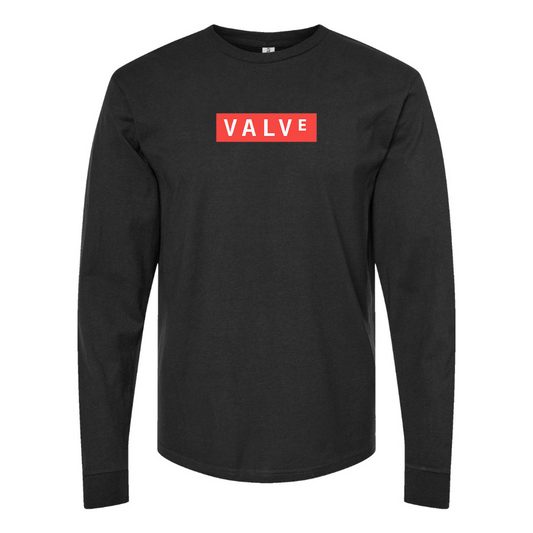 Men's Valve Banner Logo Cotton Long Sleeve T-Shirt