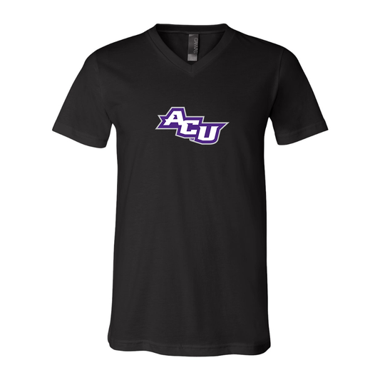 Abilene Christian Wildcats  BELLA  CANVAS - Jersey V-Neck T-Shirt