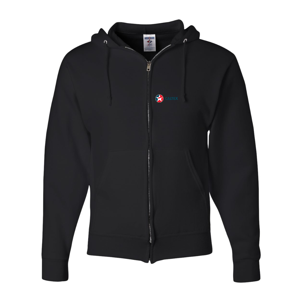Men's Caltex Gas Station JERZEES NuBlend Full-Zip Hooded Sweatshirt