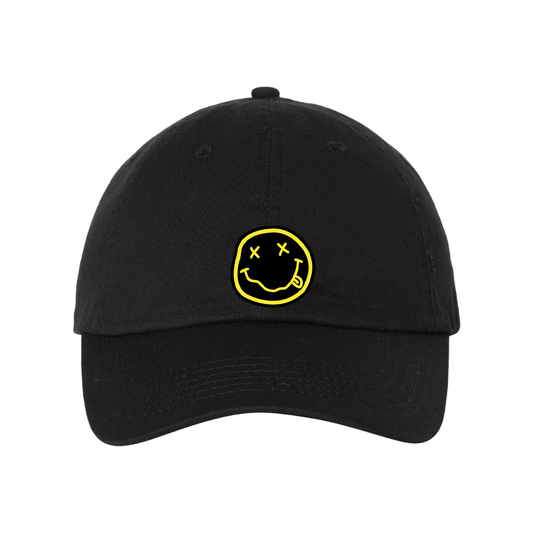 Nirvana Yellow and Black Face Valucap Adult Bio-Washed Classic Dad Hat