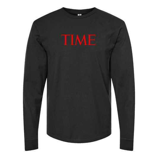 Men's Time Logo Cotton Long Sleeve T-Shirt