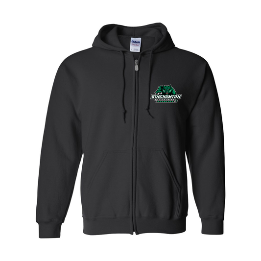 Men's Binghamton Bearcats Gildan  Heavy Blend Full Zip Hooded Sweatshirt