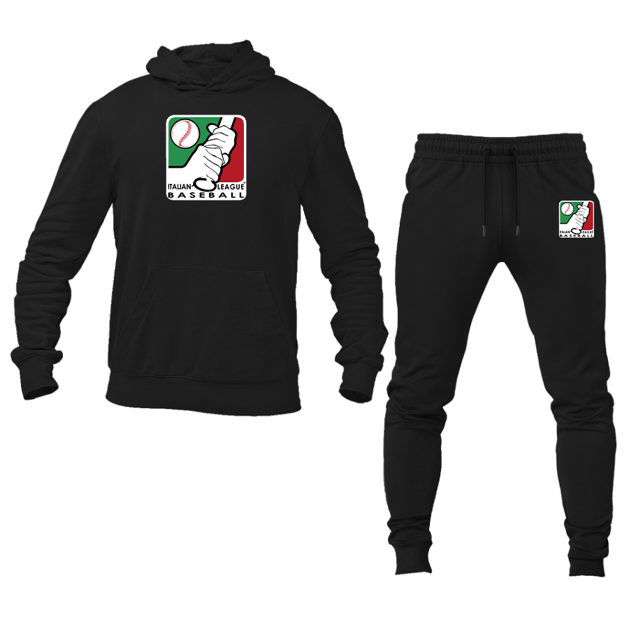 Men's Italian Baseball League Logo Hoodie Joggers Set