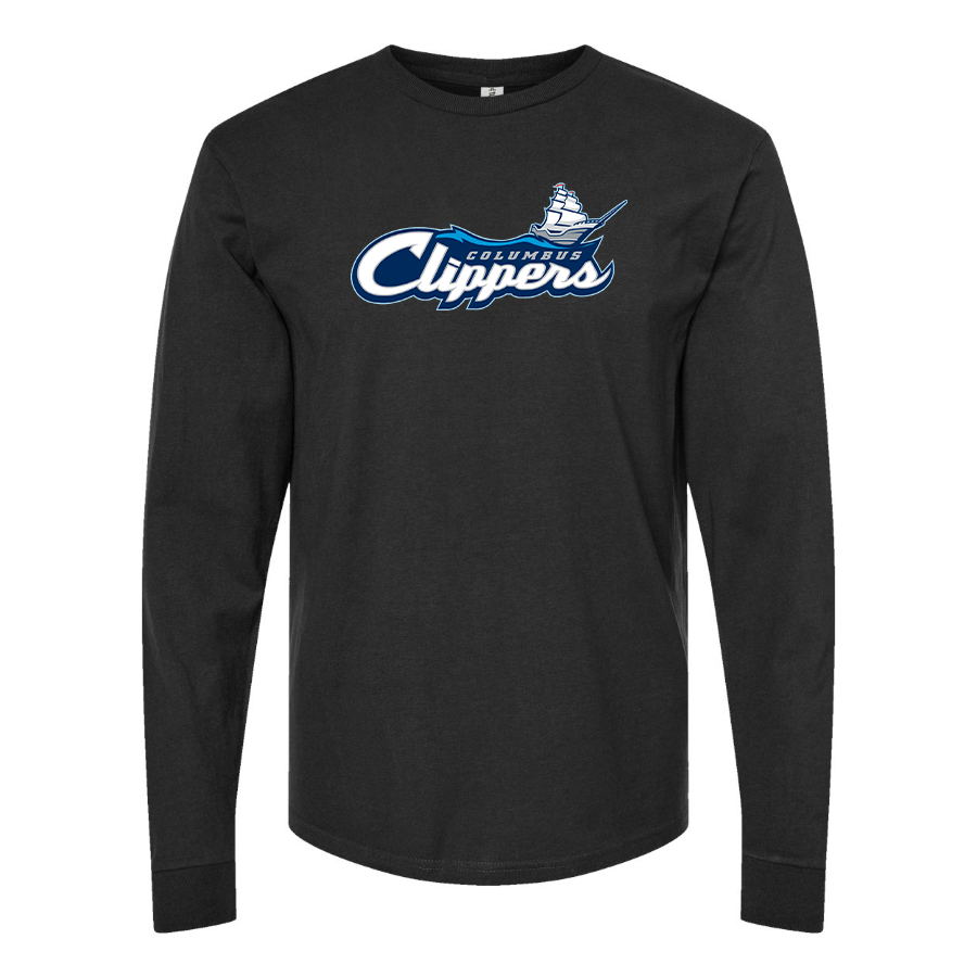 Men's Columbus Clippers Logo Cotton Long Sleeve T-Shirt
