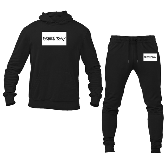 Men's Green Day Logo Hoodie Joggers Set