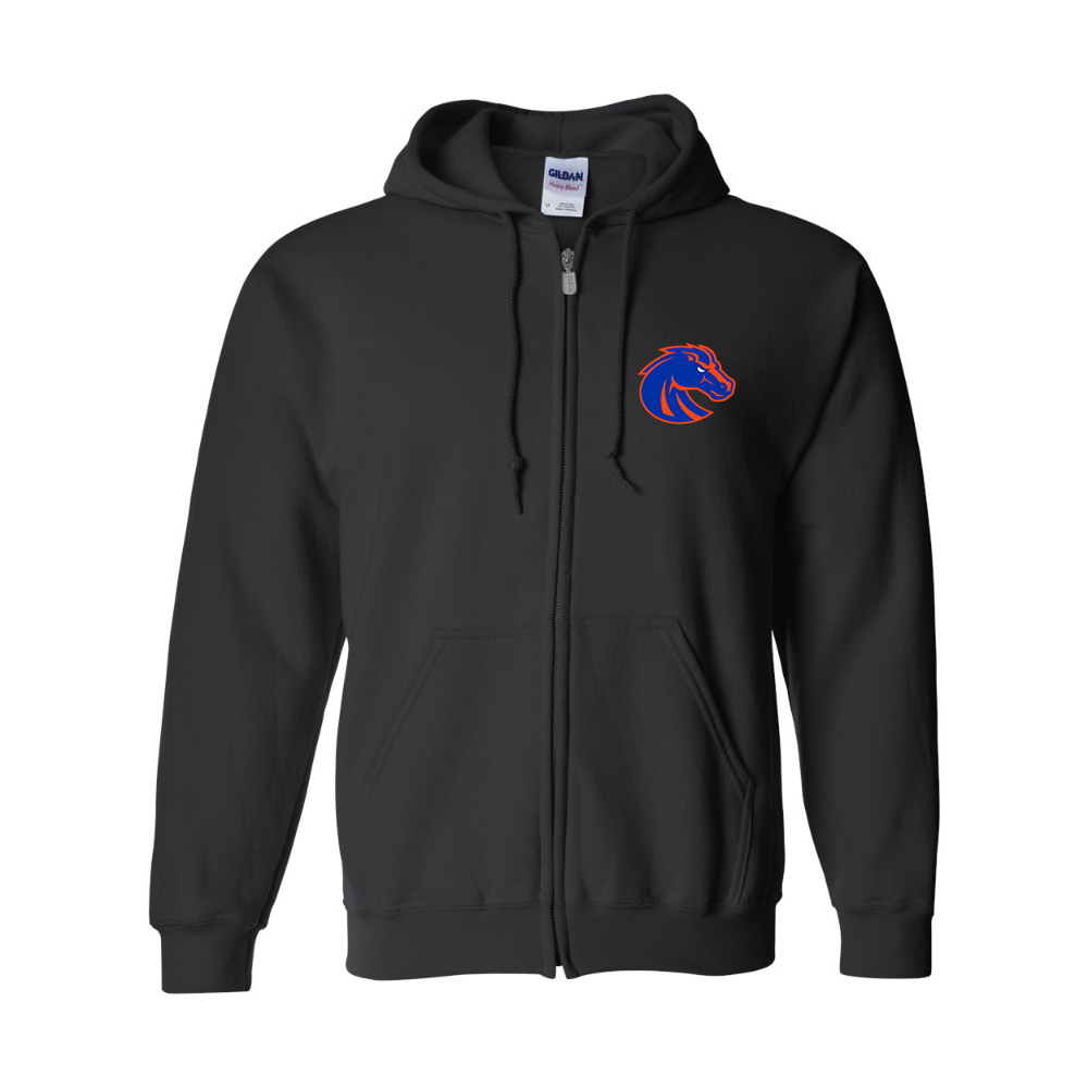 Men's Boise State Broncos   Gildan  Heavy Blend Full Zip Hooded Sweatshirt