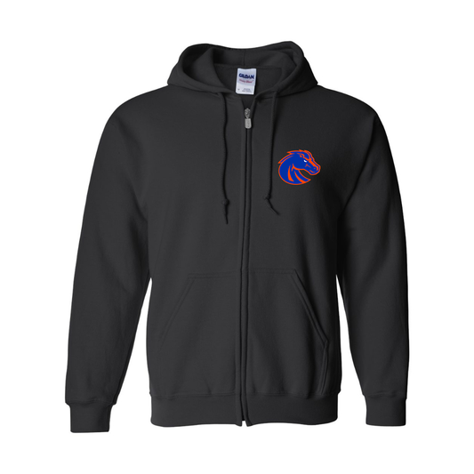 Men's Boise State Broncos   Gildan  Heavy Blend Full Zip Hooded Sweatshirt