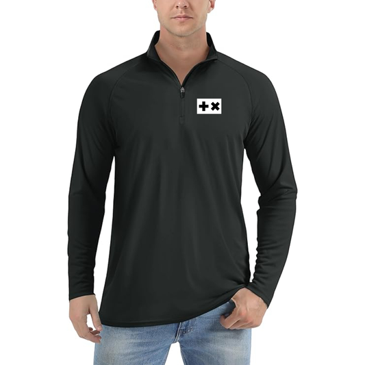 Men's Martin Garrix Logo Lightweight Quarter-Zip Athletic Shirt Long Sleeve Performance Wear