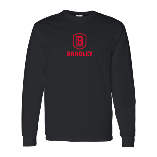 Men's Bradley Braves Gildan Heavy Cotton Long Sleeve T-Shirt