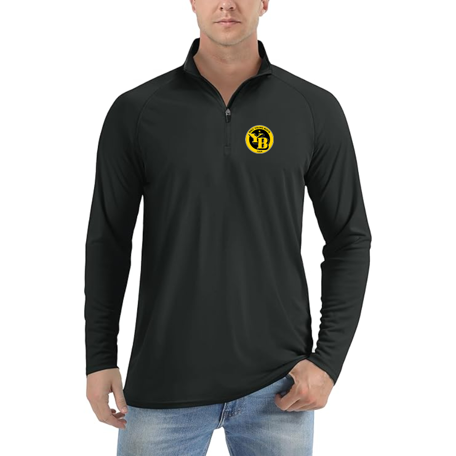 Men's Young Boys Soccer Lightweight Quarter-Zip Athletic Shirt Long Sleeve Performance Wear