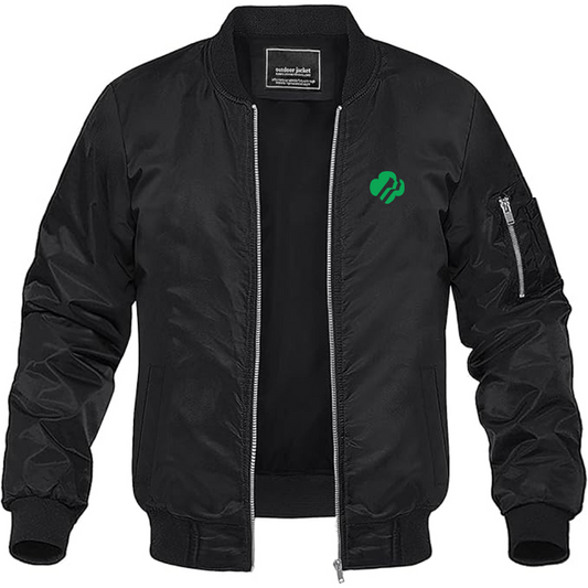 Men's Girl Scouts Logo Lightweight Bomber Jacket Windbreaker Softshell Varsity Jacket Coat