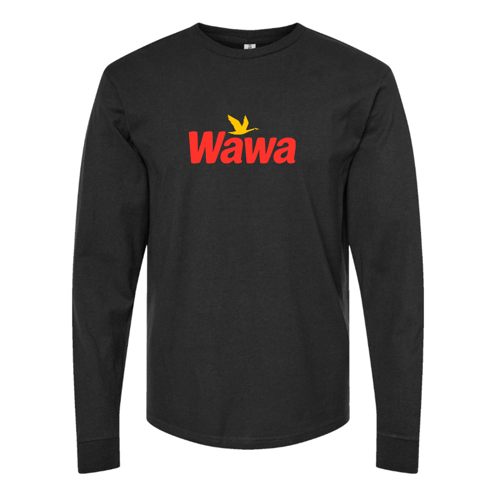 Men's Wawa Gas Station Logo Cotton Long Sleeve T-Shirt