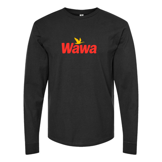 Men's Wawa Gas Station Logo Cotton Long Sleeve T-Shirt