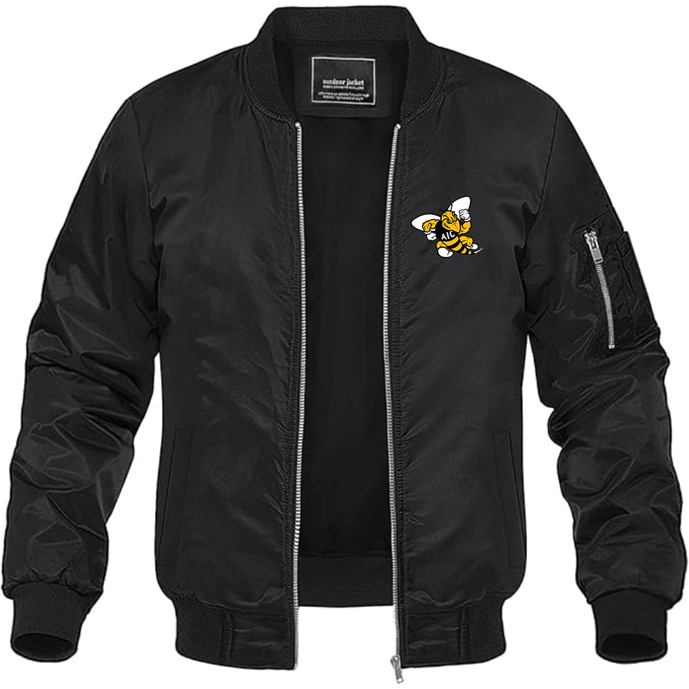 Men's AIC Yellow Jackets  Lightweight Bomber Jacket Windbreaker Softshell Varsity Jacket Coat