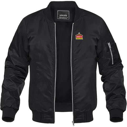 Men's Casey's General Store Lightweight Bomber Jacket Windbreaker Softshell Varsity Jacket Coat