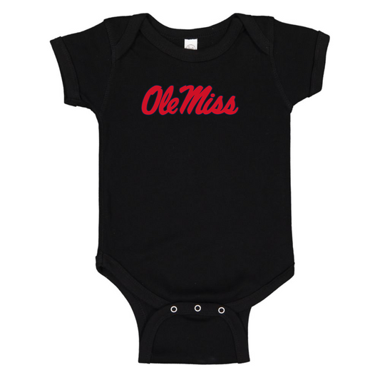 Mississippi Rebels  Logo Baby Onesie Romper