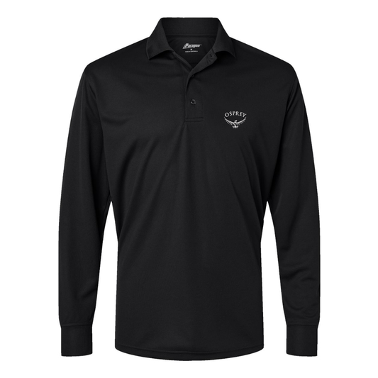 Men's  Osprey Black Paragon Prescott Long Sleeve Polo