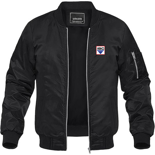 Men's IBC Vehicles Logo Lightweight Bomber Jacket Windbreaker Softshell Varsity Jacket Coat