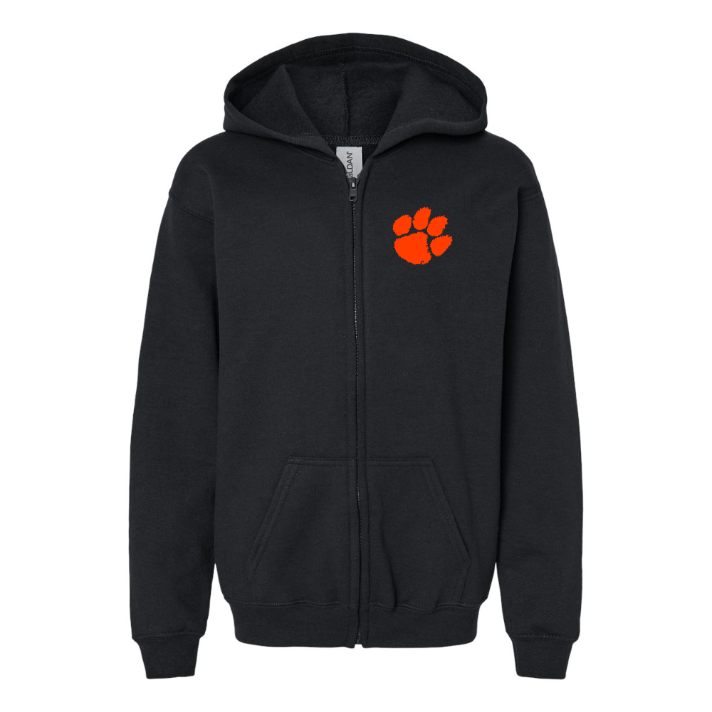 Youth Clemson Tigers Gildan Heavy Blend Full Zip Hooded Sweatshirt