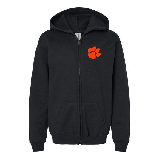 Youth Clemson Tigers Gildan Heavy Blend Full Zip Hooded Sweatshirt