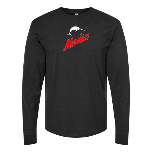 Men's Marlin Logo Cotton Long Sleeve T-Shirt