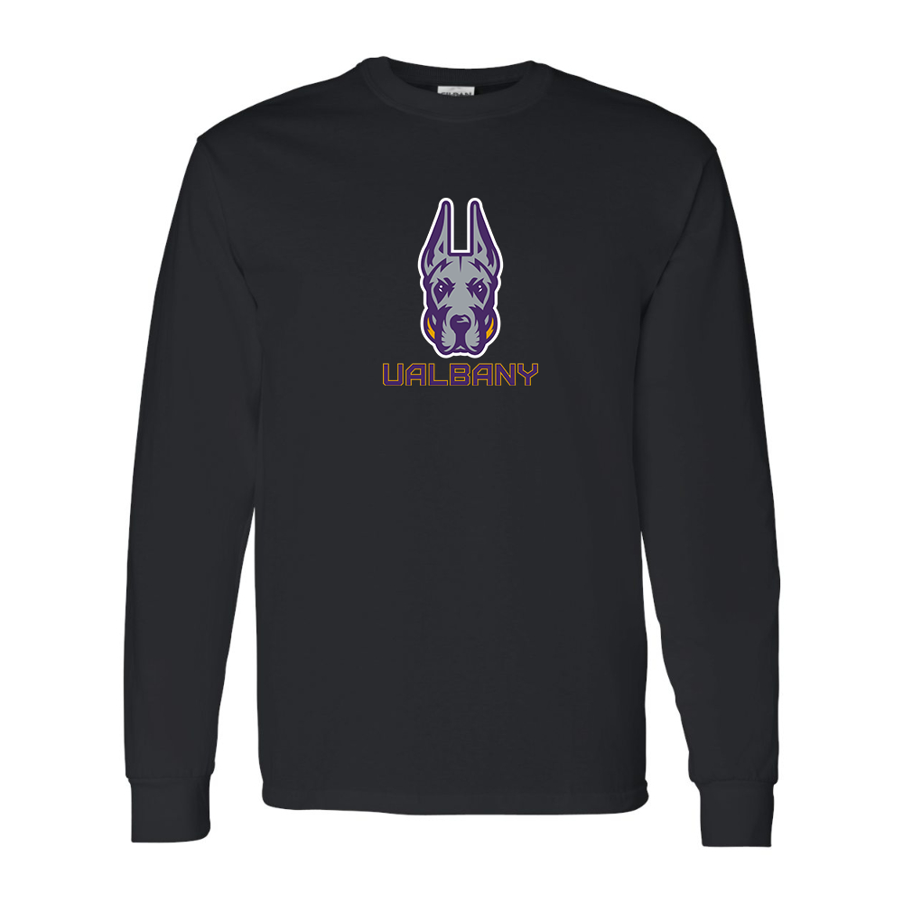 Men's Albany Great Danes Gildan Heavy Cotton Long Sleeve T-Shirt
